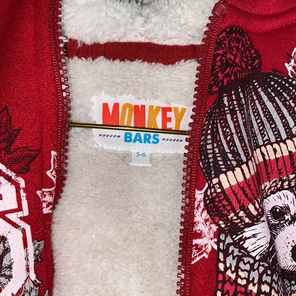 Boys Monkey Bars 5T/6 thick red fleece lined Jacket - Picture 4 of 6